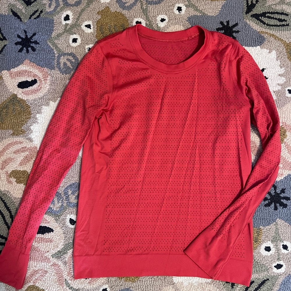 lululemon athletica Red Long Sleeve Tee